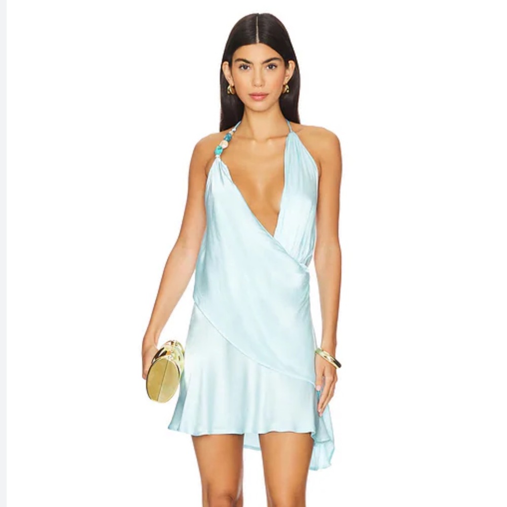 Light Blue/Turquoise Halter Dress